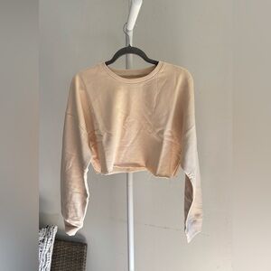 NWT naked wardrobe beige cropped sweatshirt